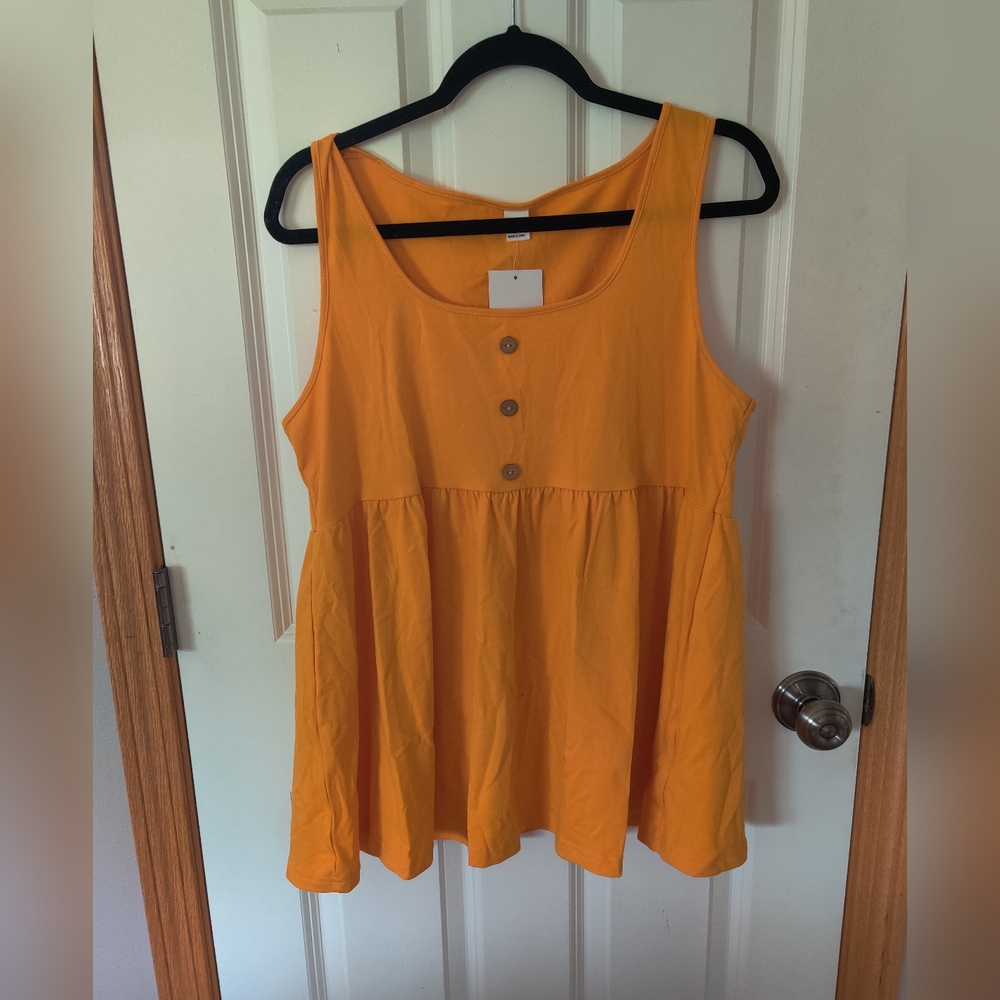 Maternity Golden Sleeveless Button-Front Top